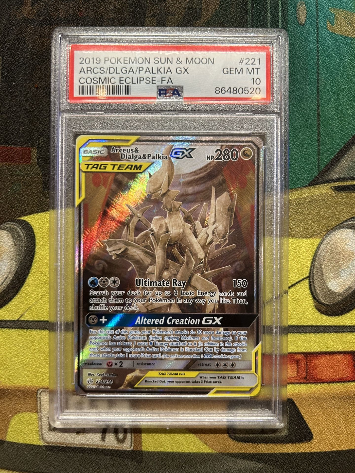 2019 Pokemon Sun and Moon Cosmic Eclipse Arceus & Dialga & Palkia GX (Alternate Full Art)