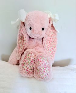 Jellycat Blossom Blush Bunny Cherry HUGE - BNWT - Authentic 20” W/Dust bag!