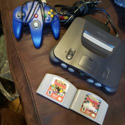 Nintendo 64 With Pokemon Stadium And Pokemon Snap With Controller And Cords 