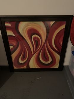 Large solid wood framed picture art fcfs