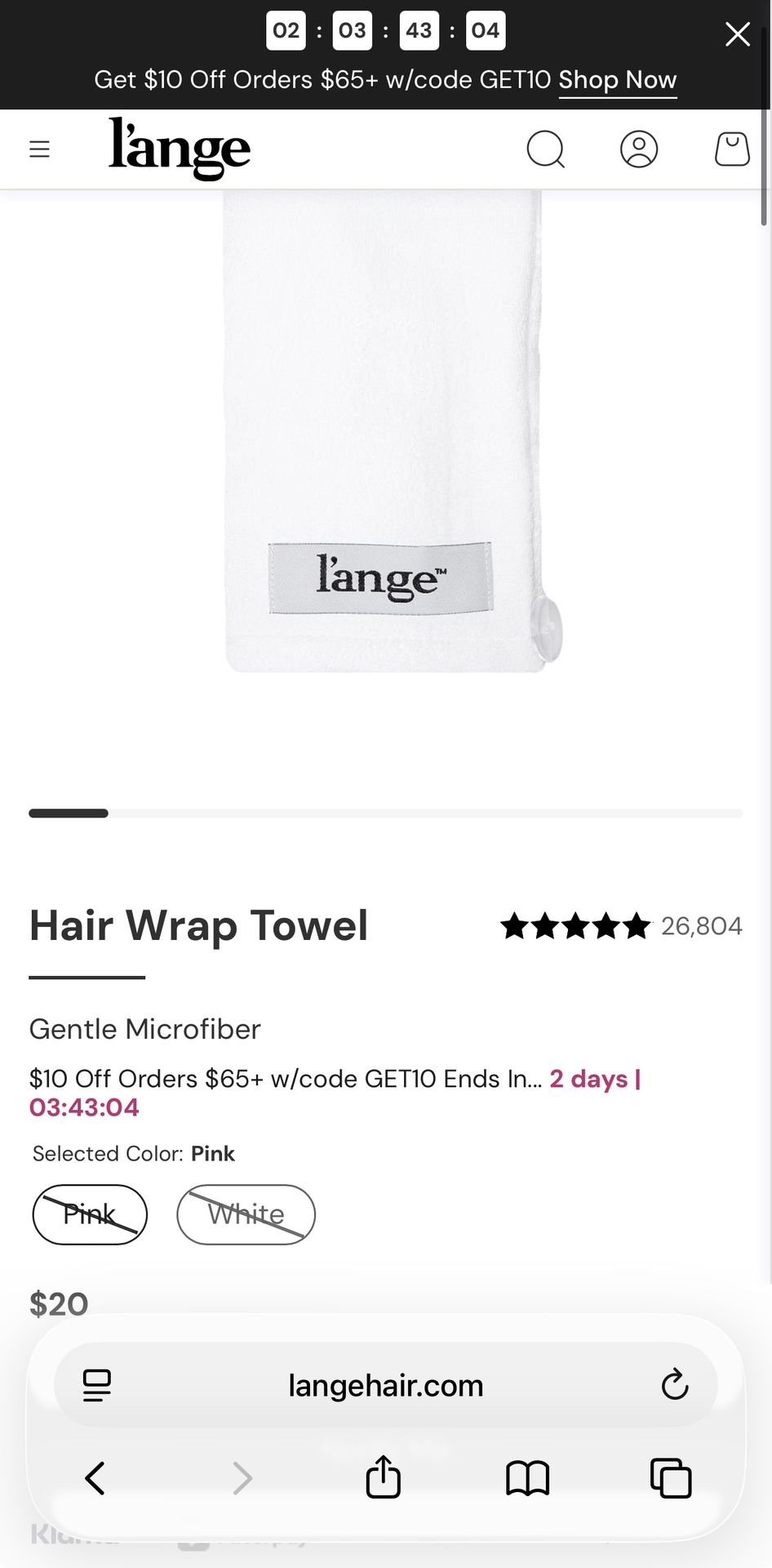 L’ange Microfiber Hair Wrap