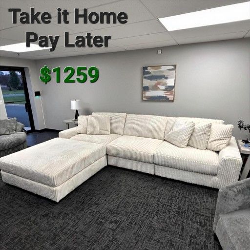 LINDYN IVORY 3 PIECE SECTIONAL SOFA