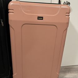 Large Lucas Light Pink Hardshell Checked Suitcase