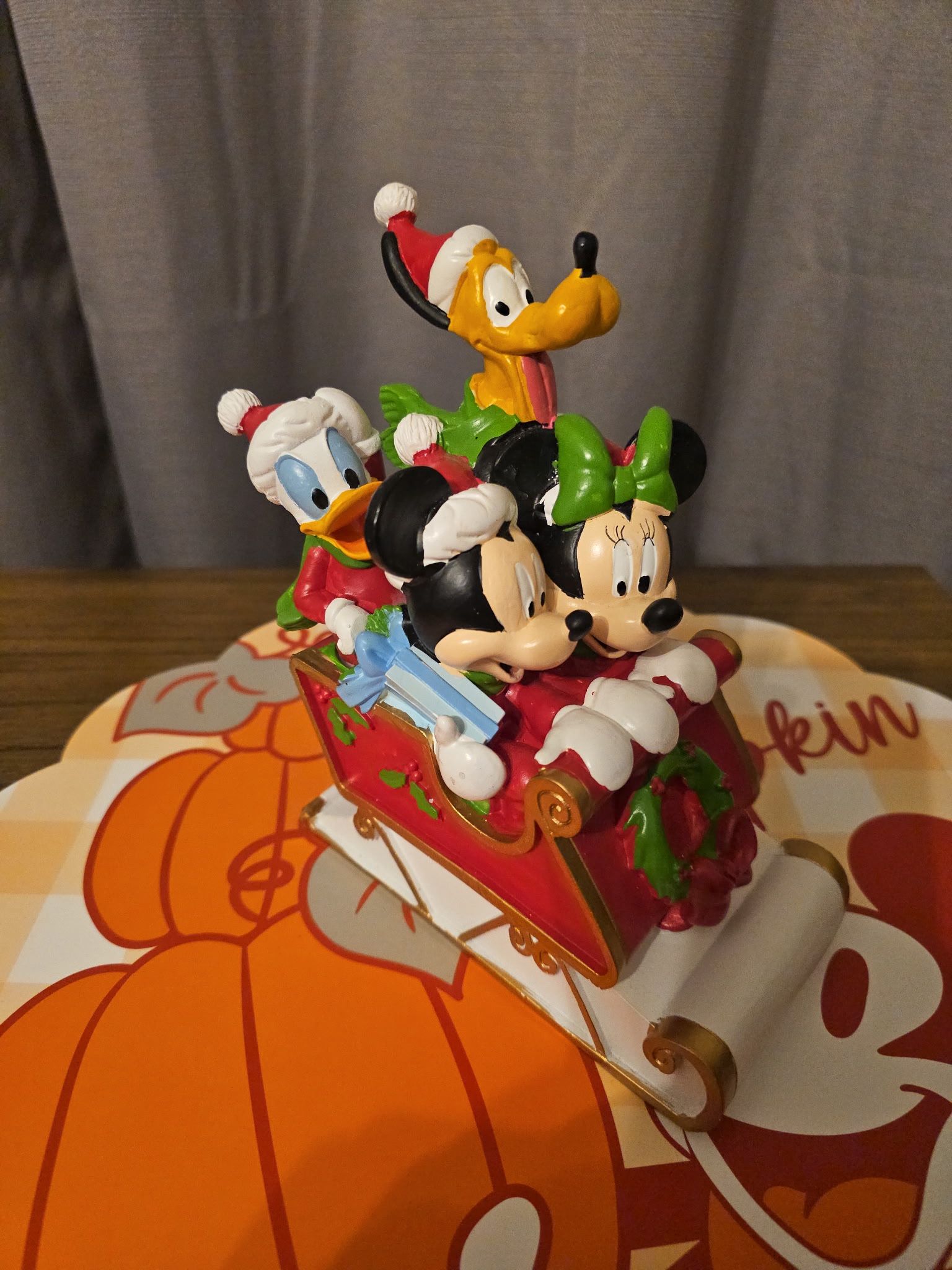 Disney Christmas Mickey Mouse and friends on sleigh figure