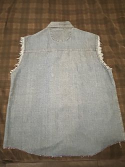 Ladies blue jeans vest