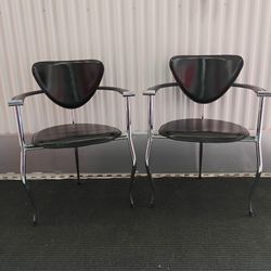 Pair Of STILETTO DINING CHAIRS BY ARRBEN, ITALY 1980’s - Signed+Yes Available