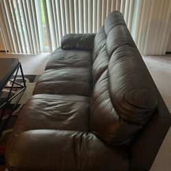 Brown Leather Couch/loveseat 