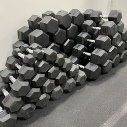 New 5-100 Rubber Dumbbell Sets + Delivery Available