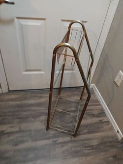 Vintage Gold tone or brass umbrella glove stand