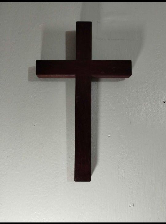 WALNUT WOODEN CROSS 10"×6" - M94