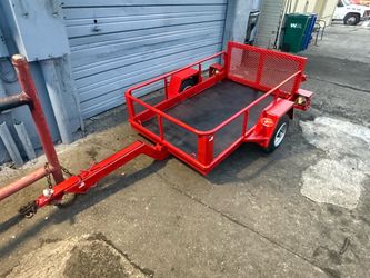 Red Single-Axle Utility Trailer