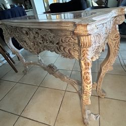 Antique White Rococo Console Lowered To $450