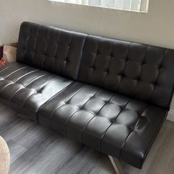 Futon Faux Leather Couch 