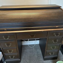 Solid Wood Roll-Top Desk – Classic Home Office Furniture