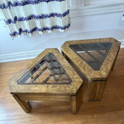 Vintage Mid Century night stands 1977 Mcm side tables  