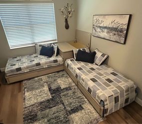 Twin Beds with lots of storage!