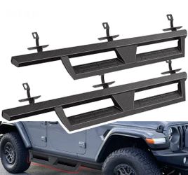 Jeep Wrangler JL 4-Door 2018-24 Matte Black Running Board Side Step Nerf Bar