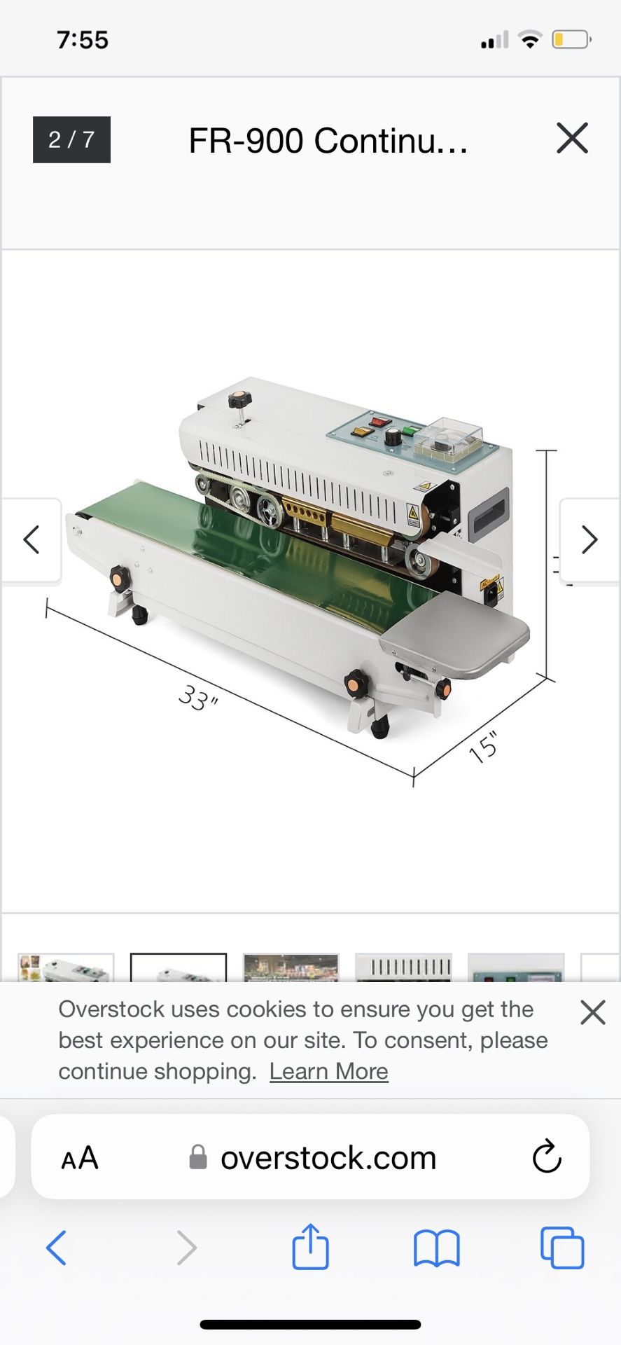 FR-900 Continuous Band Sealer, Automatic Horizontal Band Sealer 110V, Continuous Sealing Machine Temperature Control   