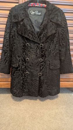 Vintage black curly lamb jacket