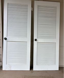 White Louvered Interior Doors – Set of 2
