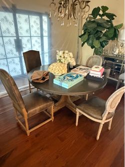 Restoration Hardware Metal table with 4 chairs