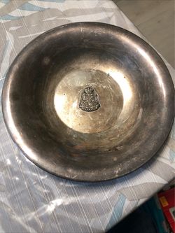 Danmark - Coat Of Arms On Silverplate Bowl, 8” Diameter