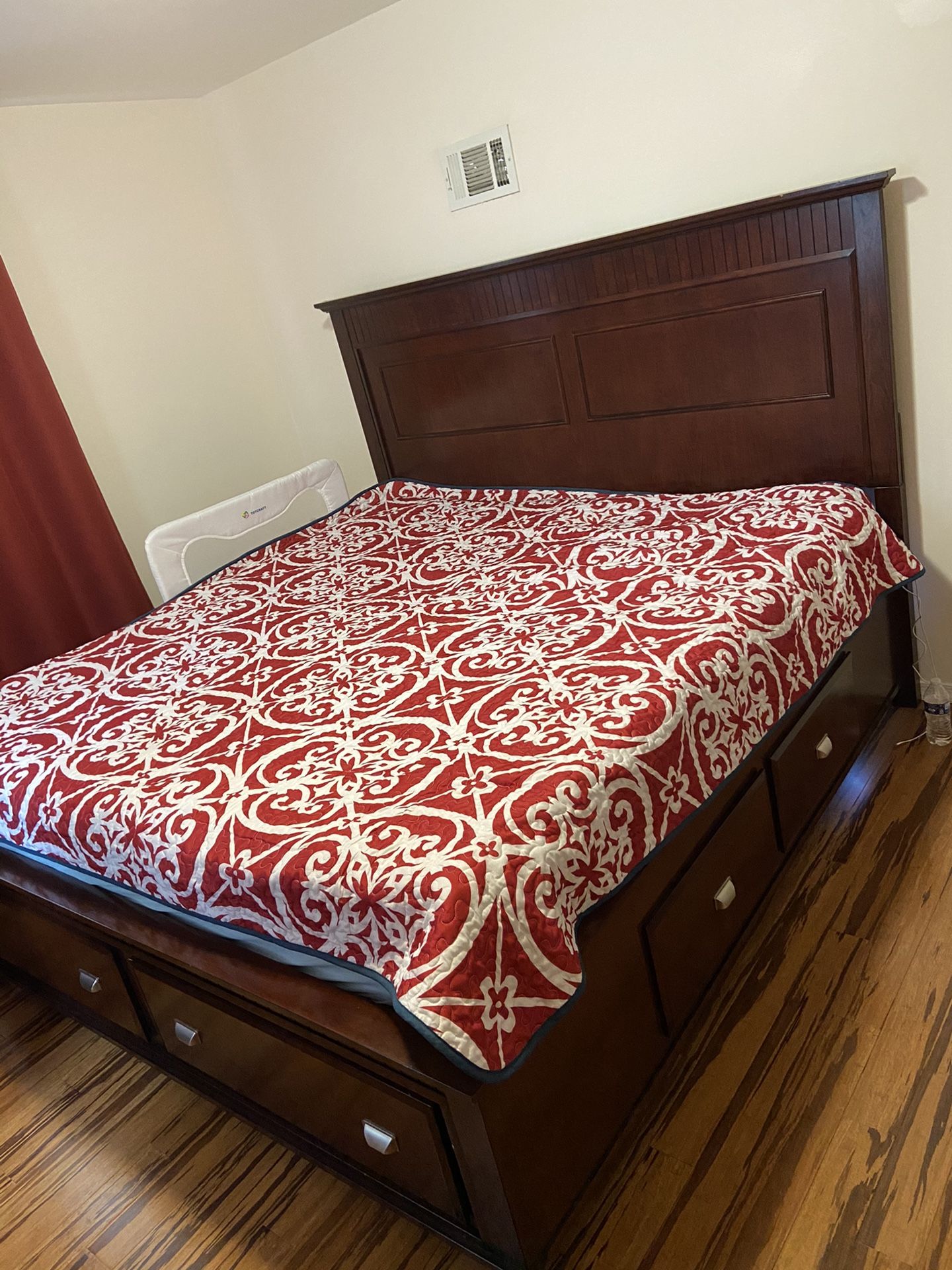 King size bed frame with drawers