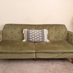Beautiful Green Velvet Couch