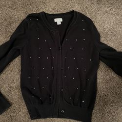 Girls Black Button Down Size 8