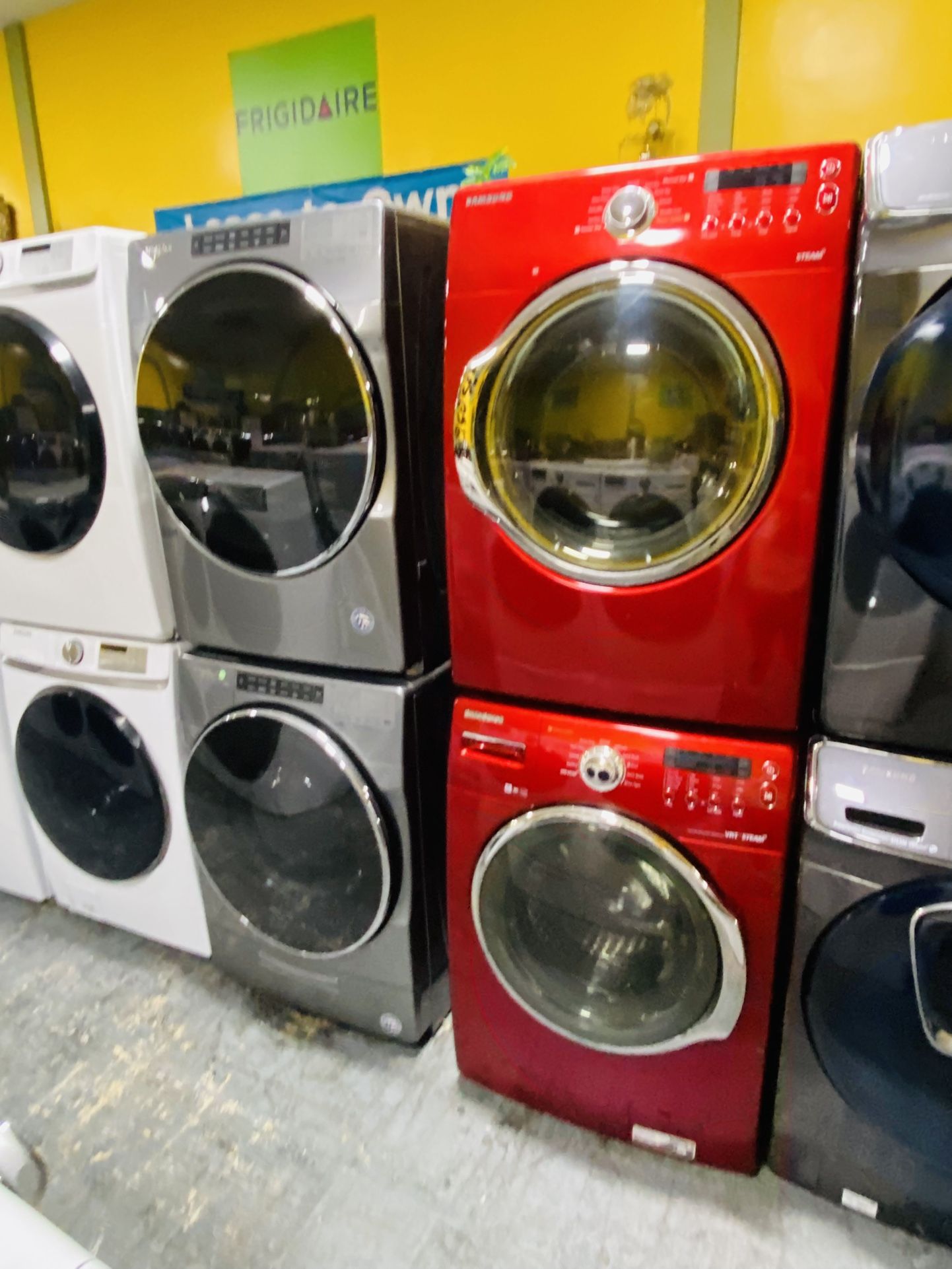 Red Samsung Washer And Dryer 11$ Down Payment 