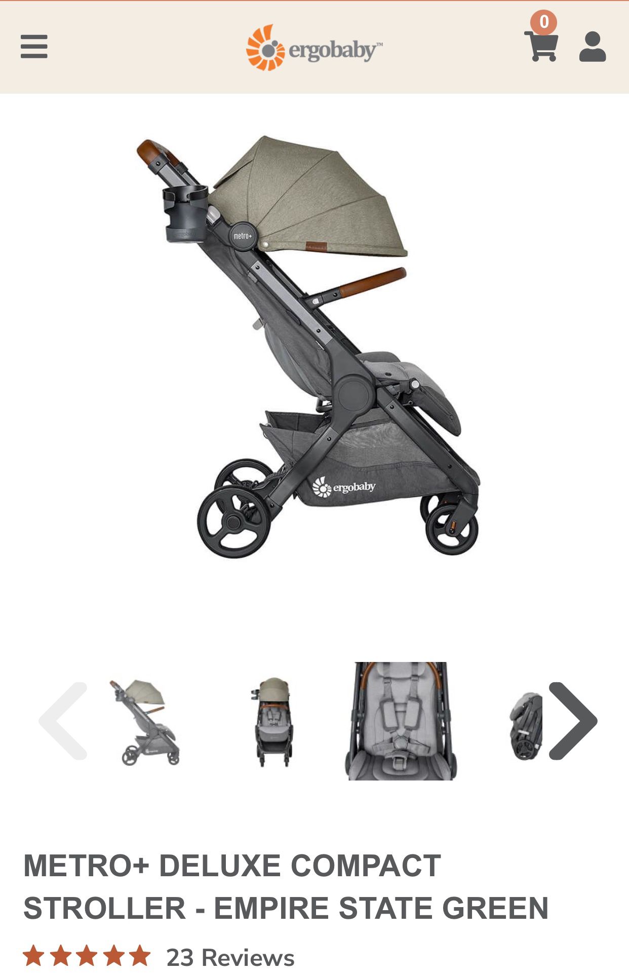 ERGOBABY METRO+ DELUXE COMPACT STROLLER - EMPIRE STATE GREEN