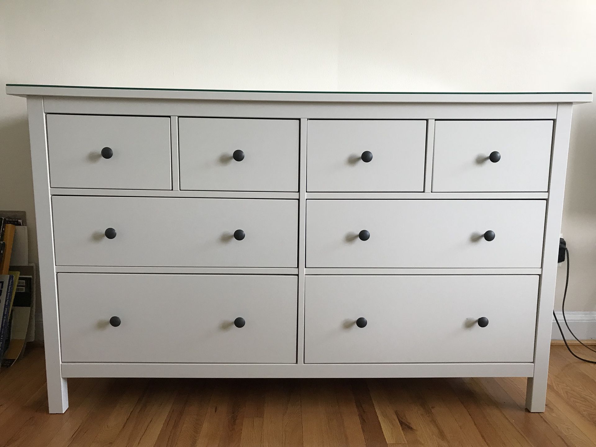 White IKEA Hemnes 8-drawer dresser