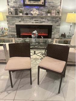 🪑✨ Set of 2 Wicker Dining/Patio Chairs – Elegant & Comfortable! ✨🪑