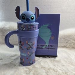 Stitch Vacuum Insulated Stainless Steel Tumbler w/ Handle Lid Straw 40oz