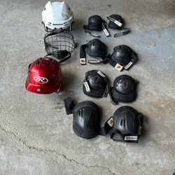 Kids Sport Gear, baseball helmet, hockey helmet, rollerblade, protective gear, make offer for all or some