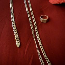 .925 Cuban And Ring 