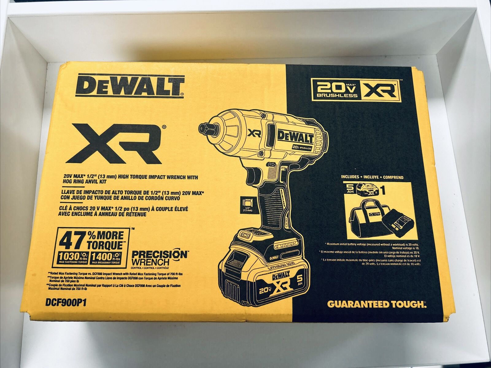 New Dewalt XR Brushless 20V MAX 1/2 in. Impact Wrench Kit (1) 5.0 Battery (1) Charger & Tool Bag. $290