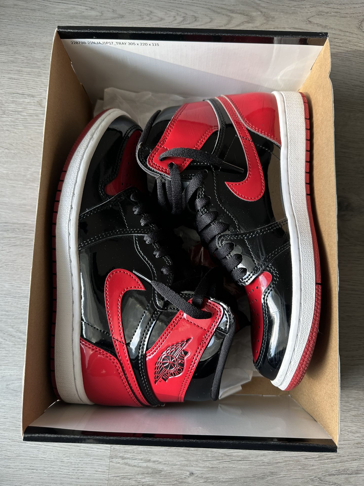 Air Jordan 1 Retro Patent Bred sz. 7