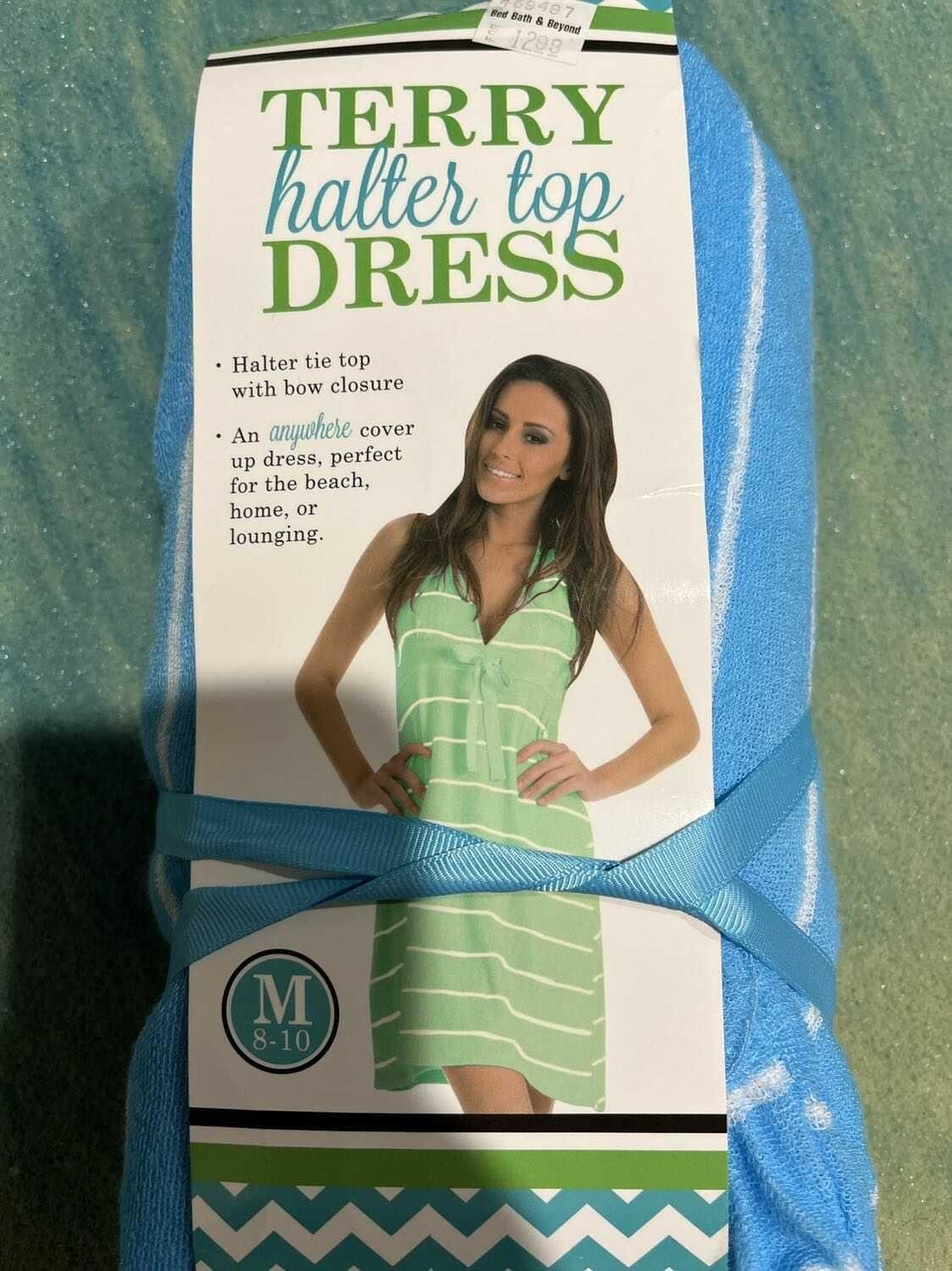 Terry halter top dress ladies size M8-10 (new)