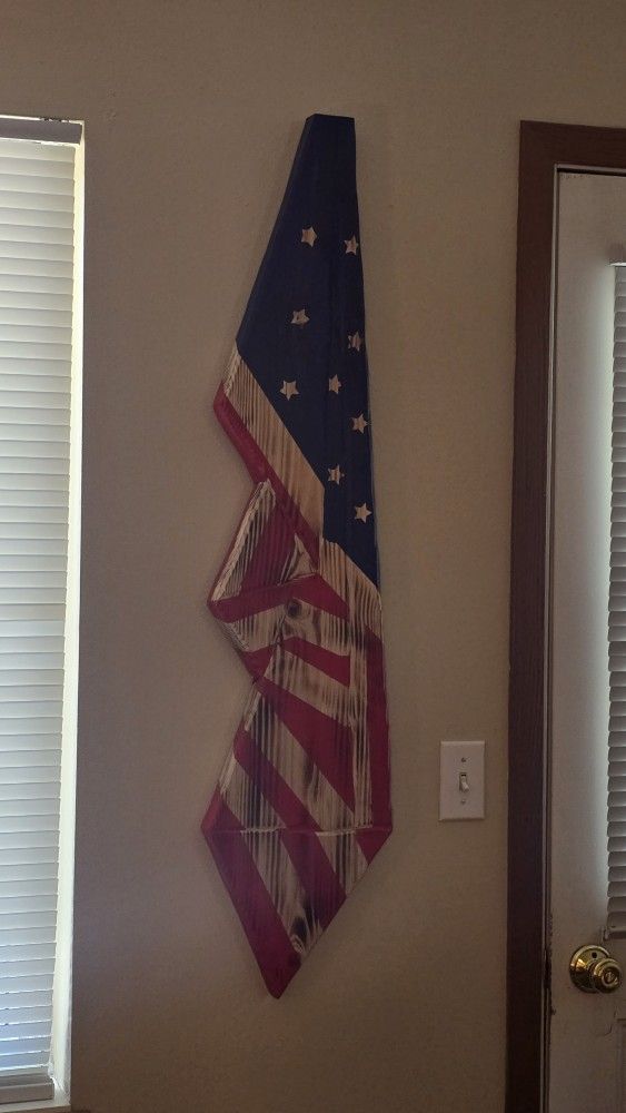 Wood Draped Flag