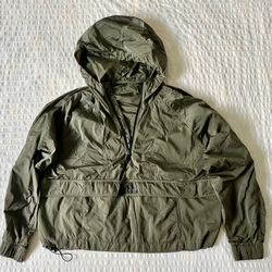Adidas ⚡️Wind RDY Anorak Cropped ⚡️1/2 Zip Packable Windbreaker Green ⚡️Small