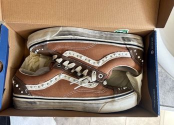 brown pearlized vans size 10