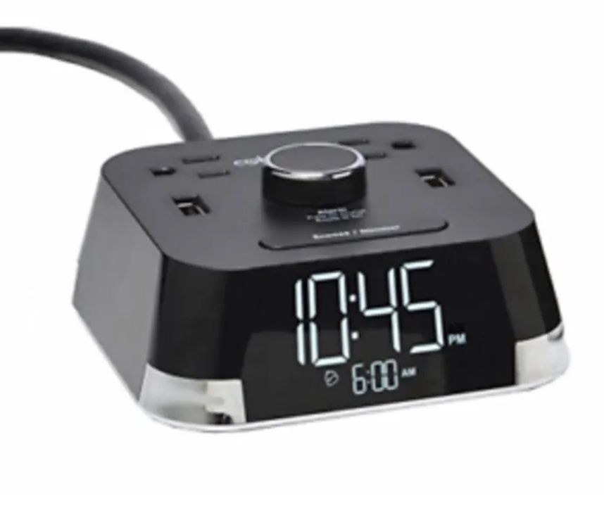 Brandstand Bpect CubieTime Alarm Clock Charger w/2 USB Ports and 2 Outlets