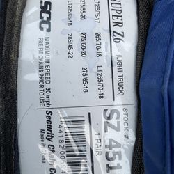 Used SCC SZ451 Super Z6 Cable Tire Chains, Two Sets