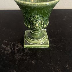 Hull American Pottery- Dark Green Lion’s Head Vase