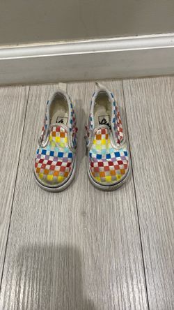 Rainbow Colors Vans Size 7.5 Slip Ons