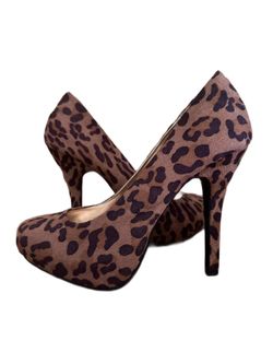 New platform leopard print heels size 9