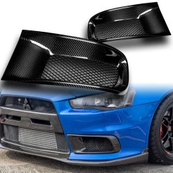 For 2008-2015 Mitsubishi Lancer EVO R-Style Carbon Fiber Front Bumper Air Intake Duct -( 4-FLC-2744-RCF