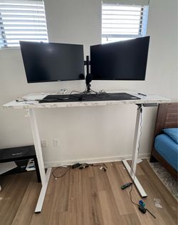 Flexispot E2 Standing Desk 55inch - $100 (Monitors are not included)