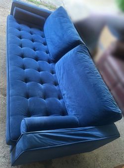 Modani Louis 3 seater velvet sofa Royal blue